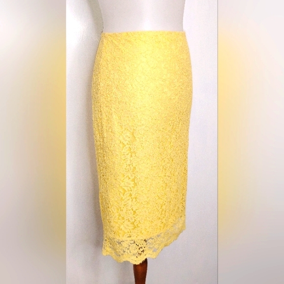 LIZ CLAIBORNE YELLOW LACE SKIRT NWOT - Picture 1 of 7